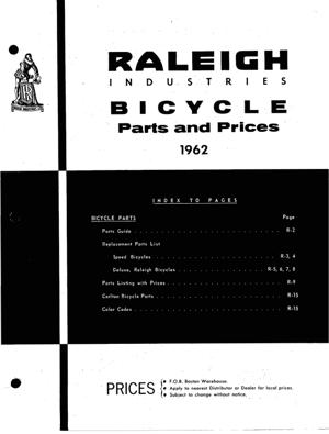 Raleigh 1962 Parts Catalog