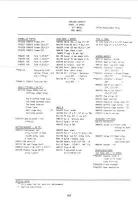 Raleigh Carlton 1982 PriceList