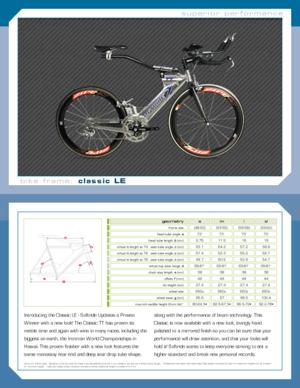 Softride Classic LE Model Spec Sheet