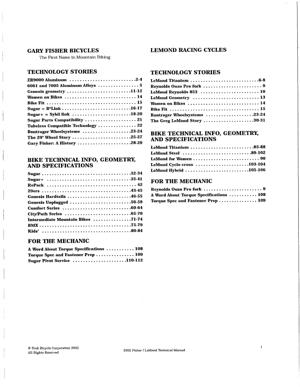 Gary Fisher 2002 Spec Manual
