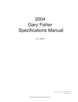 Gary Fisher 2004 Spec Manual