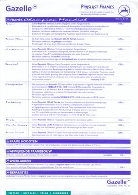 Gazelle ChampionMondialClub Newsletter No41 1996 09