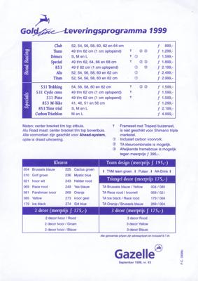 Gazelle ChampionMondialClub Newsletter No43 1998 09