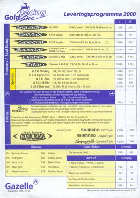 Gazelle ChampionMondialClub Newsletter No45 1999 09