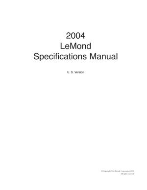 LeMond 2004 Spec Manual