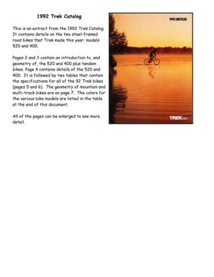 Trek 1992 Catalog