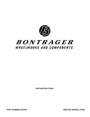 Bontrager 2003 Hub Service Manual
