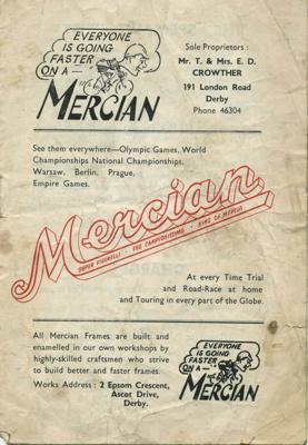 Mercian Late-1950s Brochure