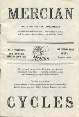 Mercian c.1960 Brochure