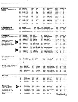 Bridgestone 1991 Specifications Sheet
