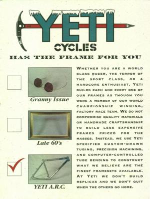 Yeti 1993 Catalog